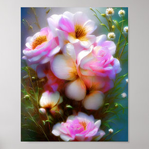 Póster Rosas rosadas vibrantes