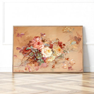 Póster Rosas rosadas y amarillas