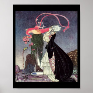 Póster Rosas rosados de un pavo real