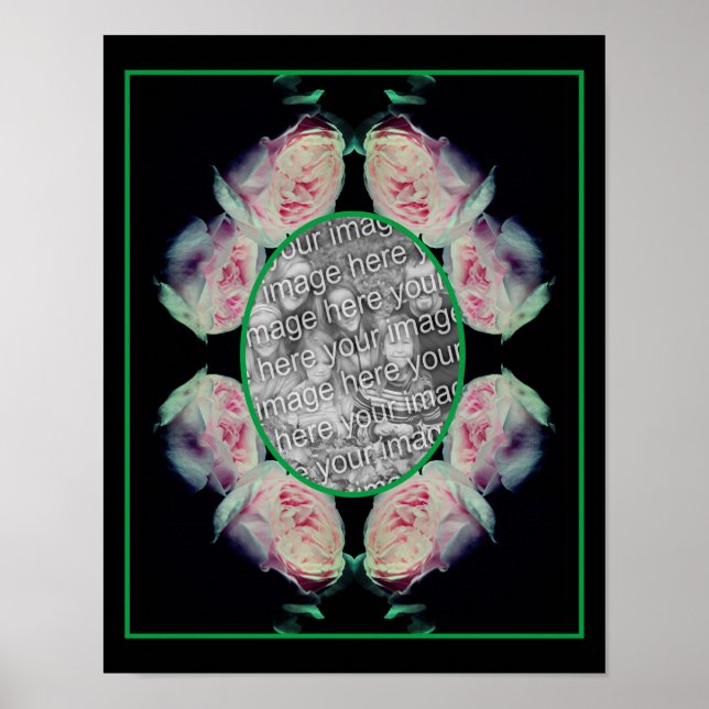 Póster Rosas rosas rosas abstractas Marco Añadir la foto (Frente)