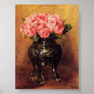 Póster Rosas rosas rosas en la vesícula china - Renoir