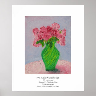 Póster Rosas rosas rosas en la vesícula verde
