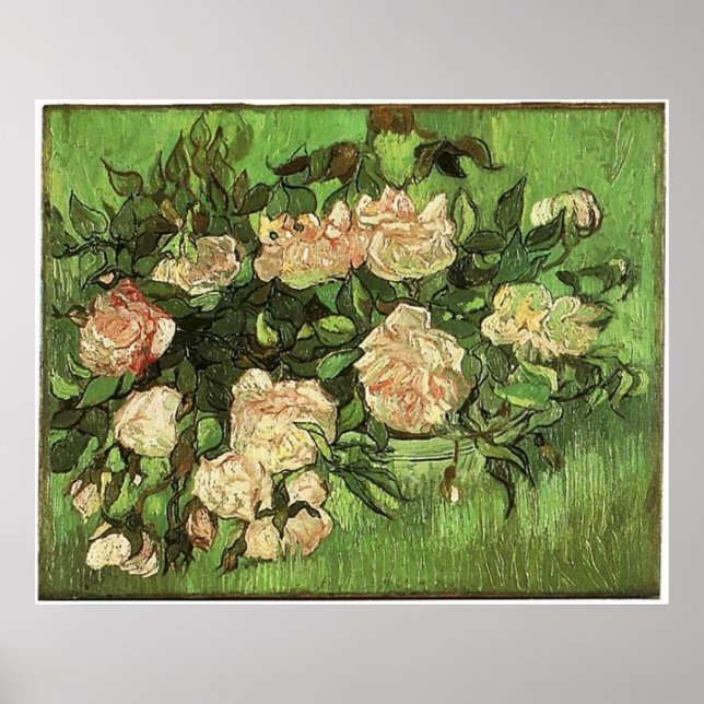 Póster Rosas rosas rosas, Vam Gogh, 1890 (Frente)