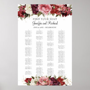 Póster Rosas Rustic Rubor Burgundy Mauve