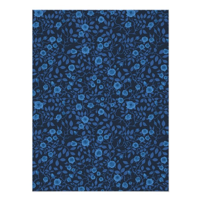 Póster Rosas salvajes de azul (Anverso)