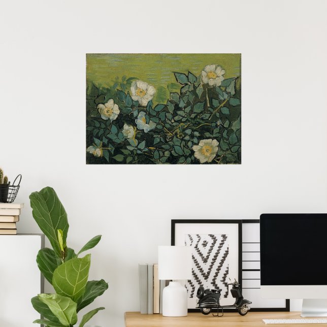 Póster Rosas salvajes de Vincent van Gogh (Oficina en casa)