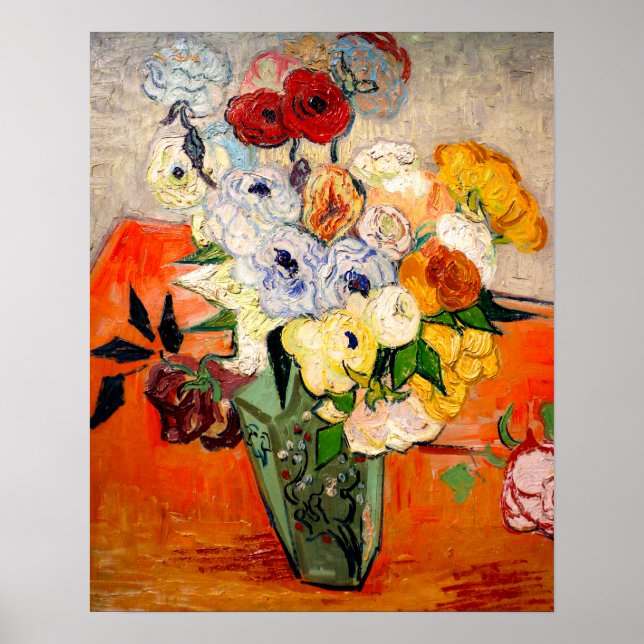 Póster Rosas Van Gogh y Anemones (Frente)