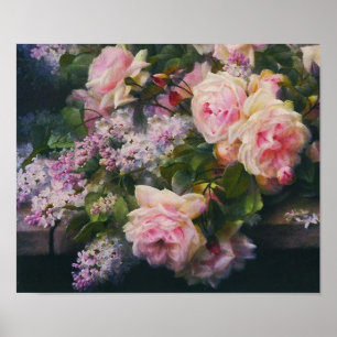 Póster Rosas victorianos y Lilacs