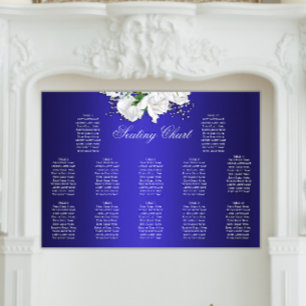 Póster Rosas Vintage Elegante Boda Azul