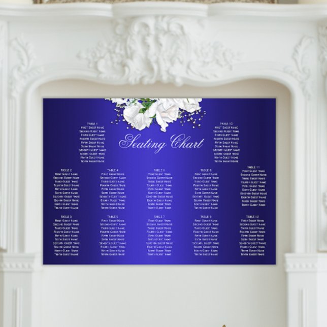 Póster Rosas Vintage Elegante Boda Azul (Subido por el creador)
