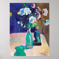 Rosas y estatuilla, Gauguin