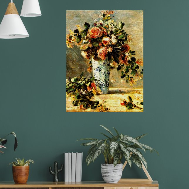 Póster Rosas y Jazmín en una maleta Delft (Salón 1)