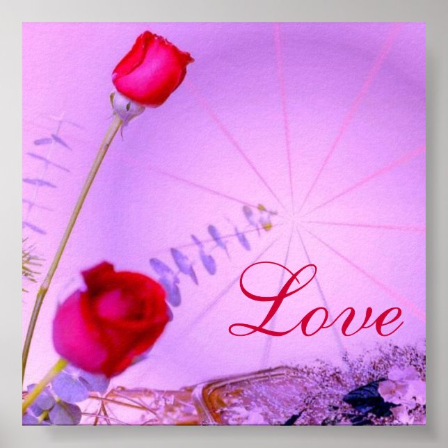 Póster Rosas y Poster de amor (Frente)