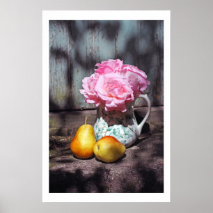 Póster Rosas y poster de la pared de las peras