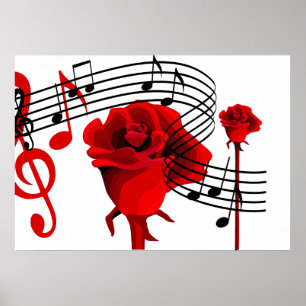 Póster Rosas y Poster de música de amor