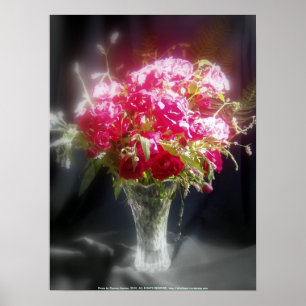 Póster rosas y wildflowers