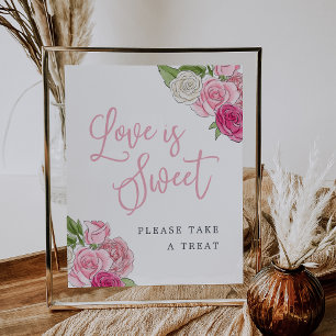 Póster Rosé Garden "El amor es dulce" Favoritos y trata a