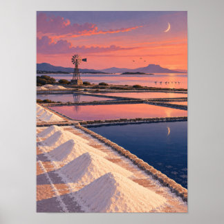 Póster Rose Saltworks Tidal Dusk 12x16