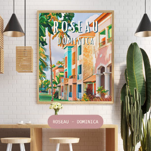 Póster Roseau, la ville tropicale de la Dominique
