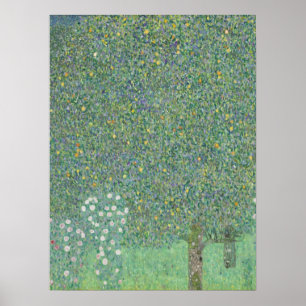 Póster Rosebushes bajo los árboles - Gustav Klimt