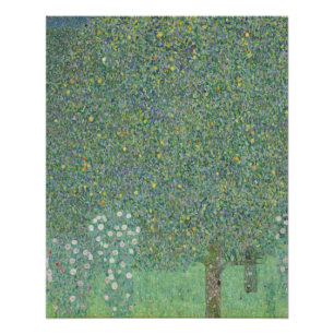 Póster Rosebushes bajo los árboles - Gustav Klimt