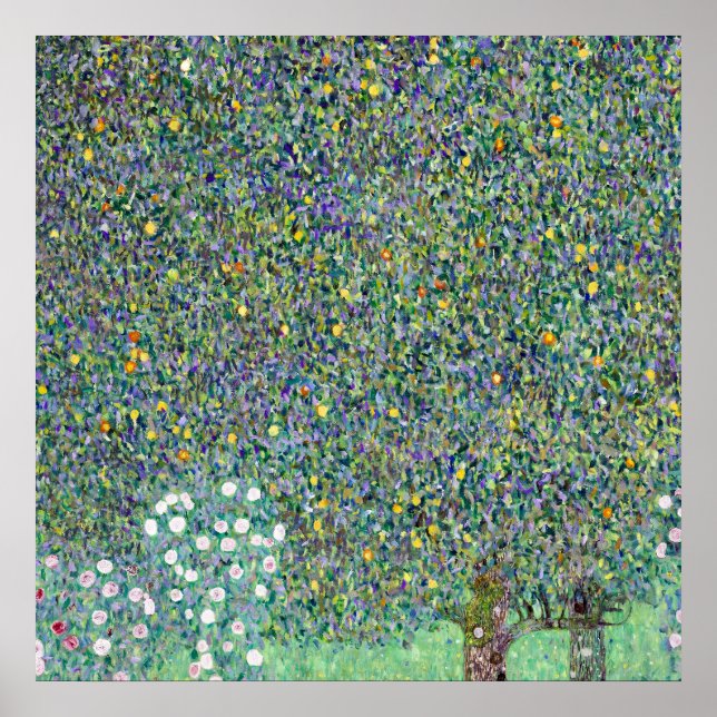 Póster Rosebushes Bajo Los Árboles, Gustav Klimt (Frente)