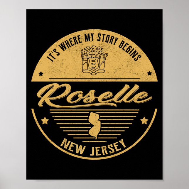 Póster Roselle New Jersey Its Where My Story Begins _1  (Frente)
