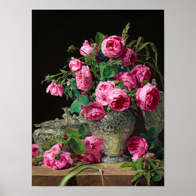 Póster Roses, 1843 by Ferdinand Georg Waldmuller (Frente)