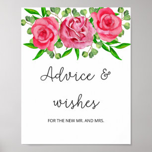 Póster Roses advice and wishes for Newlyweds Poster