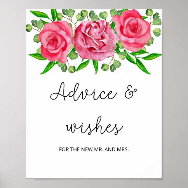 Póster Roses advice and wishes for Newlyweds Poster (Frente)