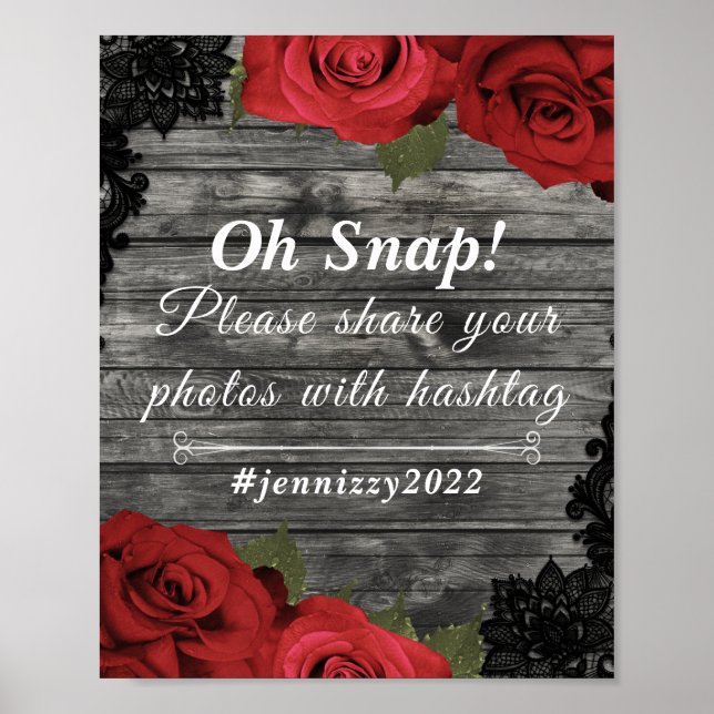 Póster Roses rojos rojos rusos Boda de encaje negro Rótul (Frente)