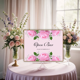 Póster Roses rosadas aromáticas, bar abierto