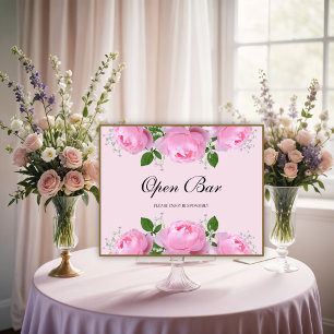 Póster Roses rosadas aromáticas, bar abierto