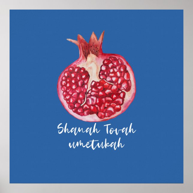 Póster Rosh HaShana quiere un buen año con nosotros. Gran (Frente)