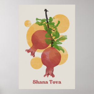 Póster Rosh Hashana Shana Tova Año Nuevo judío