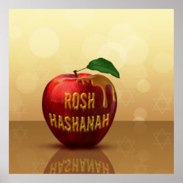 Póster Rosh Hashanah Año Nuevo judío Miel Apple