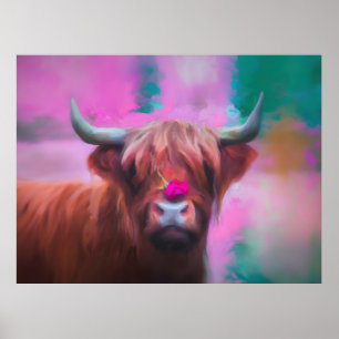 Póster "Rosie de las Tierras Altas" – Retrato de Vaca de 