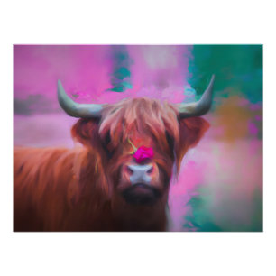Póster "Rosie de las Tierras Altas" – Retrato de Vaca de