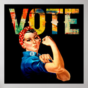 Póster Rosie, la Poster política más renombrada, votando