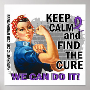 Póster Rosie Mantenga la calma ante el cáncer de páncreas