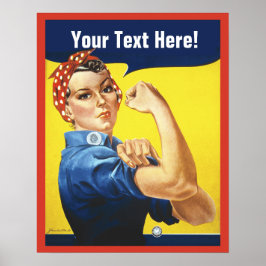 Póster Rosie Riveter con texto personalizado