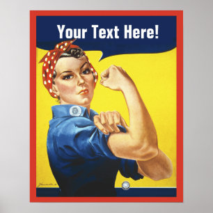 Póster Rosie Riveter con texto personalizado