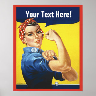 Póster Rosie Riveter con texto personalizado