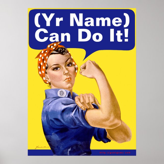 Póster Rosie Riveter "(______) ¡Puede Hacerlo!" (Frente)
