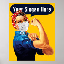 Rosie The Riveter Con Máscara - Agrega Tu Propio E