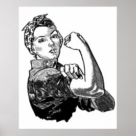 Póster Rosie The Riveter Feminist (Transparente-Sin-Llena