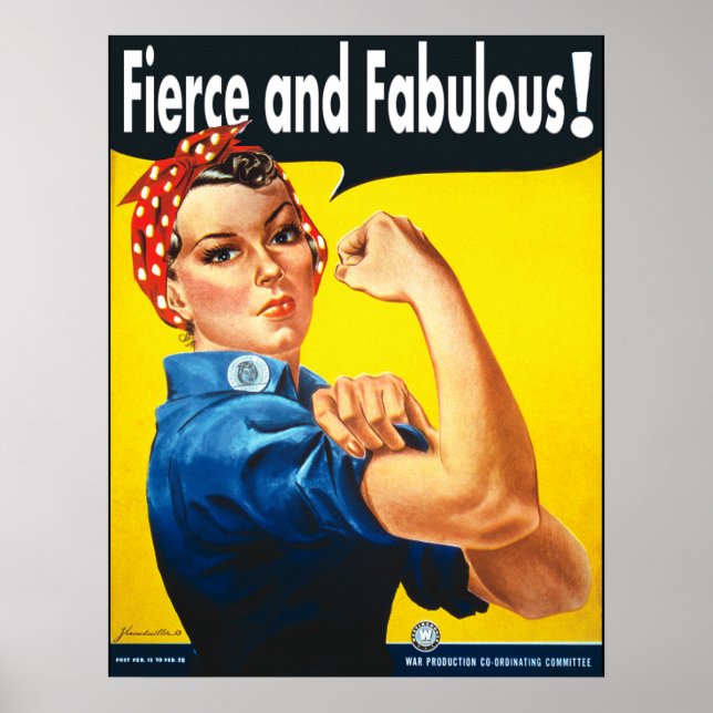 Póster Rosie The Riveter Fierce and Fabulous (Frente)