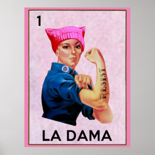 Póster Rosie the Riveter se resiste a La Dama Loteria
