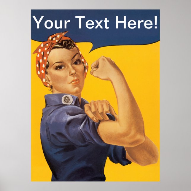 Póster Rosie the Riveter We Can Do It! Texto de personali (Frente)