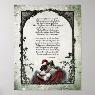 Póster Rossetti "Love" Victorian Art Poem 11x14